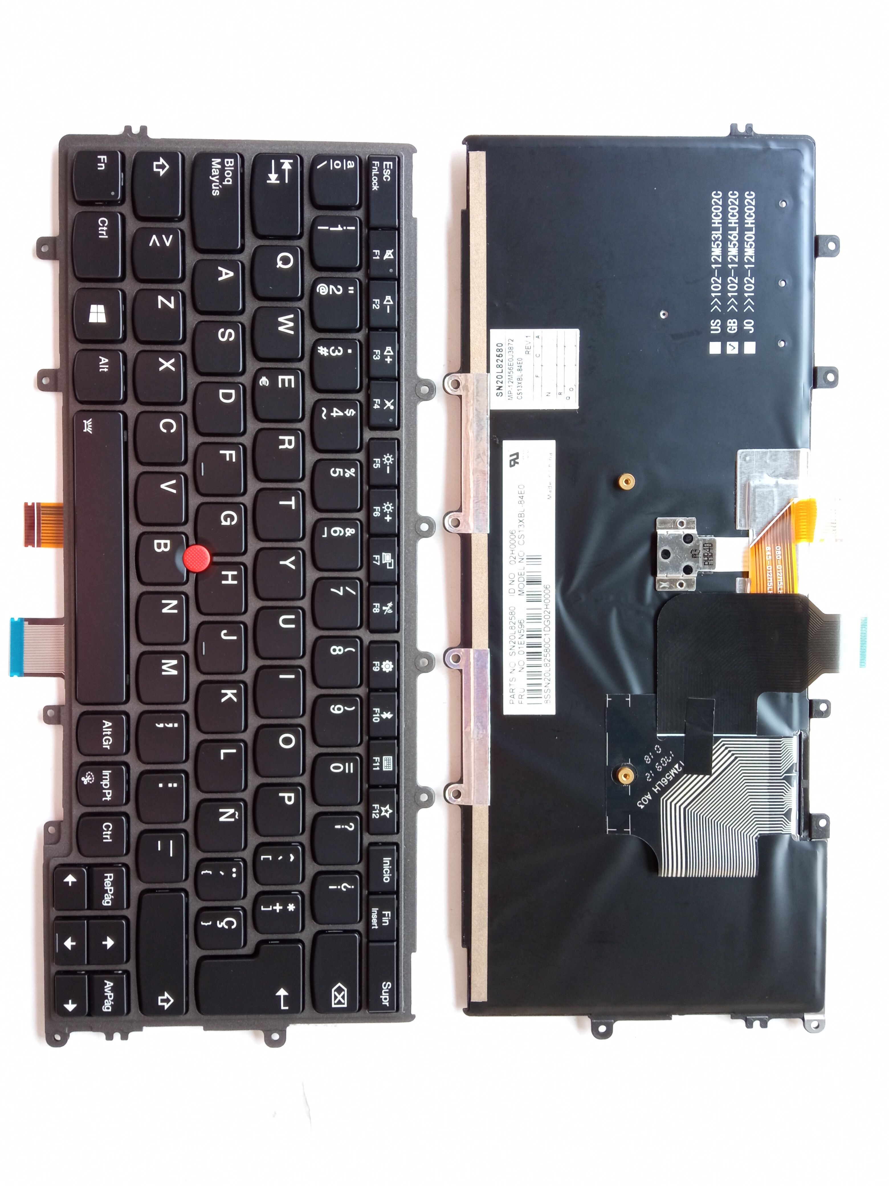 Picture of New Replacement Laptop Keyboard For IBM X270 BLACK FRAME BLACK With Point Backlit Sp Layout